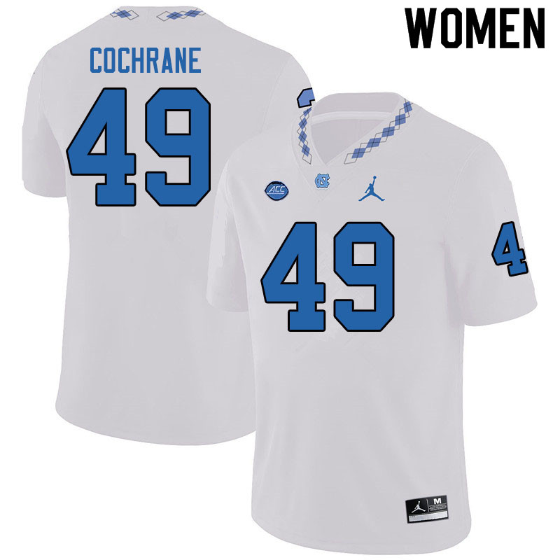 Jordan Brand Women #49 Parks Cochrane North Carolina Tar Heels College Football Jerseys Sale-White